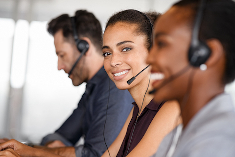 Staff in customer service department